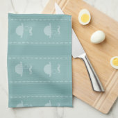 Blauwe snorren en Petten Theedoek (Quarter Fold)