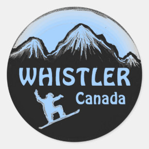 Blauwe snowboarderstickers van Keizer Canada Ronde Sticker