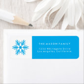 Blauwe Snowflake-feestdag/kerstlabels Etiket (Insitu)