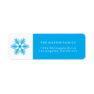 Blauwe Snowflake-feestdag/kerstlabels Etiket