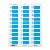Blauwe Snowflake-feestdag/kerstlabels Etiket (Full Sheet)