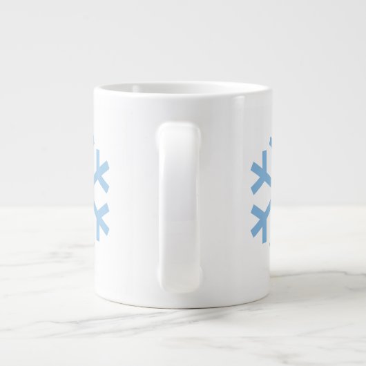 Blauwe Snowflake kerstcadeaukoffie Mok (Achterkant)