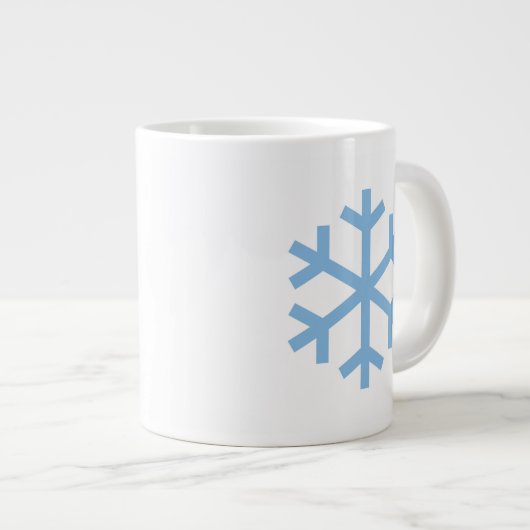 Blauwe Snowflake kerstcadeaukoffie Mok (Voorkant rechts)