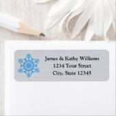Blauwe Snowflake-kerstnameretiketten Etiket (Insitu)