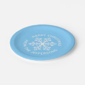Blauwe snowflake kerstpapieren Borden Papieren Bordje (Gekanteld)