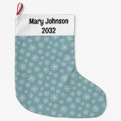 Blauwe Snowflake kerststaart Grote Kerstsok (Voorkant)