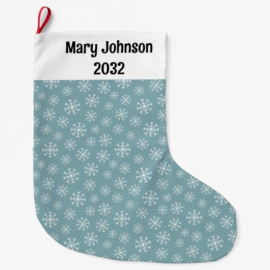 Blauwe Snowflake kerststaart Grote Kerstsok (Voorkant)