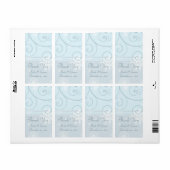Blauwe Snowflakes kerstbruiloft labels (Full Sheet)