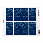 Blauwe Snowflakes kerstbruiloft labels (Full Sheet)