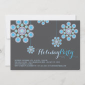 Blauwe Snowflakes kerstfeestdag Kaart (Voorkant)