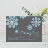 Blauwe Snowflakes kerstfeestdag Kaart (Staand voorkant)