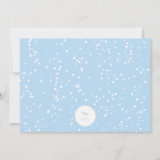 Blauwe Snowflakes kerstfeestdag Kaart (Achterkant)