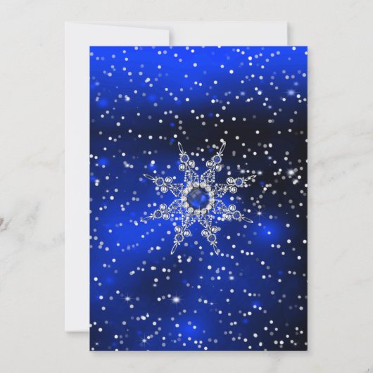 Blauwe Snowflakes kerstfeestdag Kaart (Achterkant)
