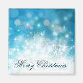 Blauwe Snowflakes kerstfeestdag | Magneet (Voorkant)