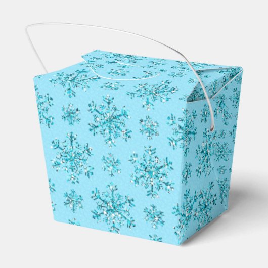 Blauwe Snowflakes-PARTIJ FAVOR BOXES, neem uit Bedankdoosjes (Achterkant)