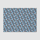 Blauwe Snowman en Blauwe kerstboom Tissuepapier (Voorkant)