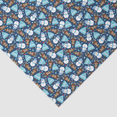 Blauwe Snowman en Blauwe kerstboom Tissuepapier (Detail)