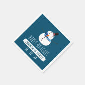 Blauwe Snowman, kerstfeest Servet (Hoek)