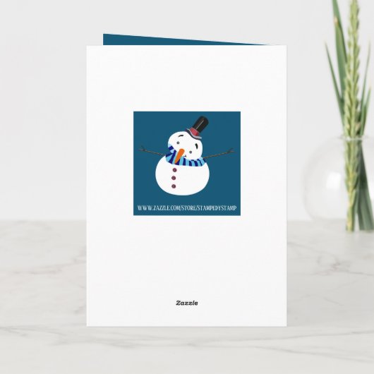Blauwe Snowman, kerstgroet Kaart (Achterkant)