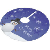 Blauwe Snowman Winter Scene kerstboomrok Kerstboom Rok (Gekanteld)