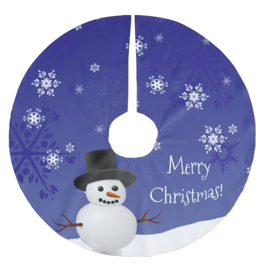 Blauwe Snowman Winter Scene kerstboomrok Kerstboom Rok (Voorkant)