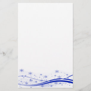 Blauwe Snowy Kerstmis Briefpapier