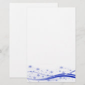 Blauwe Snowy Kerstmis Briefpapier (Voorkant / Achterkant)