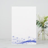 Blauwe Snowy Kerstmis Briefpapier (Staand voorkant)