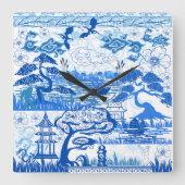 Blauwe snuffel vierkante klok (Voorkant)