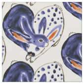 Blauwe snuggle Bunny Love Rabbit Heart Design Cute Stof (Close Up)