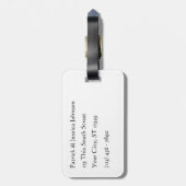 Blauwe snuif bagagelabel (Achterkant verticaal)