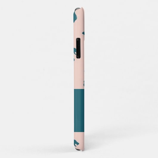 Blauwe snuifslangen op roze Case-Mate iPhone case (Achterkant/rechts)