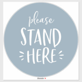 Blauwe sociale afstand COVID-19 grote vloermarkeri Sticker