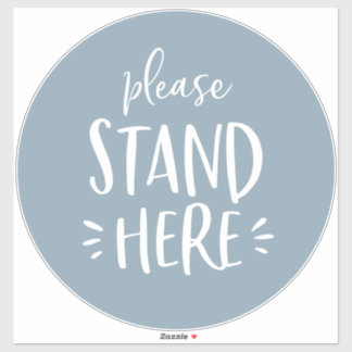 Blauwe sociale afstand COVID-19 grote vloermarkeri Sticker