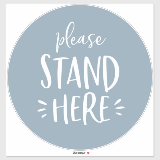 Blauwe sociale afstand COVID-19 grote vloermarkeri Sticker (Vel)