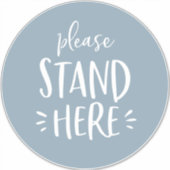 Blauwe sociale afstand COVID-19 grote vloermarkeri Sticker (Voorkant)