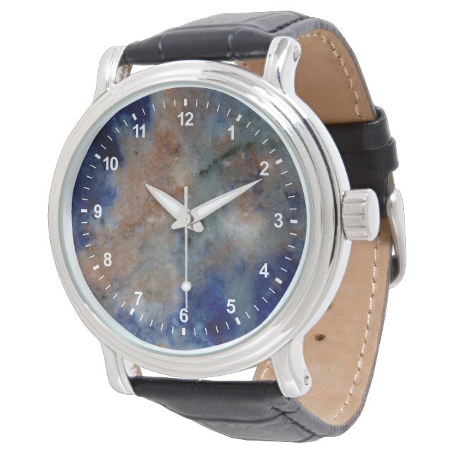 Blauwe Sodaliet Close-up Horloge (Gekanteld)