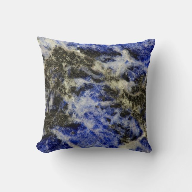 Blauwe Sodaliet Kussen (Voorkant)