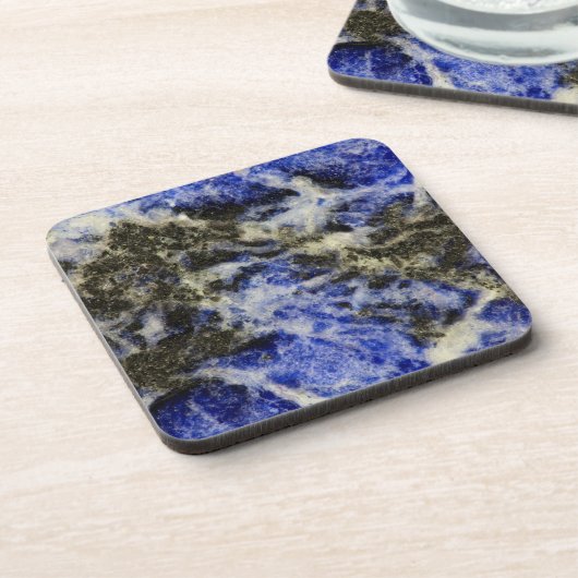 Blauwe sodoliet bier onderzetter (Linkerzijde)