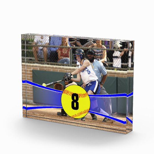  blauwe Softball-fotokubus Fotoblokken (Rechts)