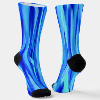 Blauwe Sokken met Abstract gestreept Waterverf