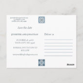 BLAUWE SPAANSE TEGELS BEWAREN DE DATUM BRIEFKAART (Achterkant)