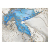 Blauwe spaar - grijze marmer en goud tafelkleed (Voorkant (Horizontaal))