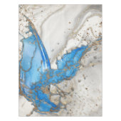 Blauwe spaar - grijze marmer en goud tafelkleed (Voorkant)