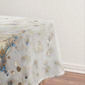 Blauwe spaar - grijze marmer en goud tafelkleed (Voorbeeld)