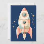 Blauwe Space Star Kosmos Astronaut verjaardag Kaart (Achterkant)