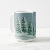Blauwe Spar Kerstmug Koffiemok (Voorkant links)