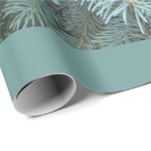 Blauwe spar rustieke natuur grijs groen cadeaupapier (Rol Hoek)