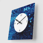 Blauwe sparken Bevroren ijbellen met cijfers Vierkante Klok (Hoek)