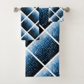 BLAUWE SPARKLE BATHROOM TOWEL SET BAD HANDDOEK (Insitu)